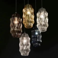 Lámpara colgante Origami de cristal transparente