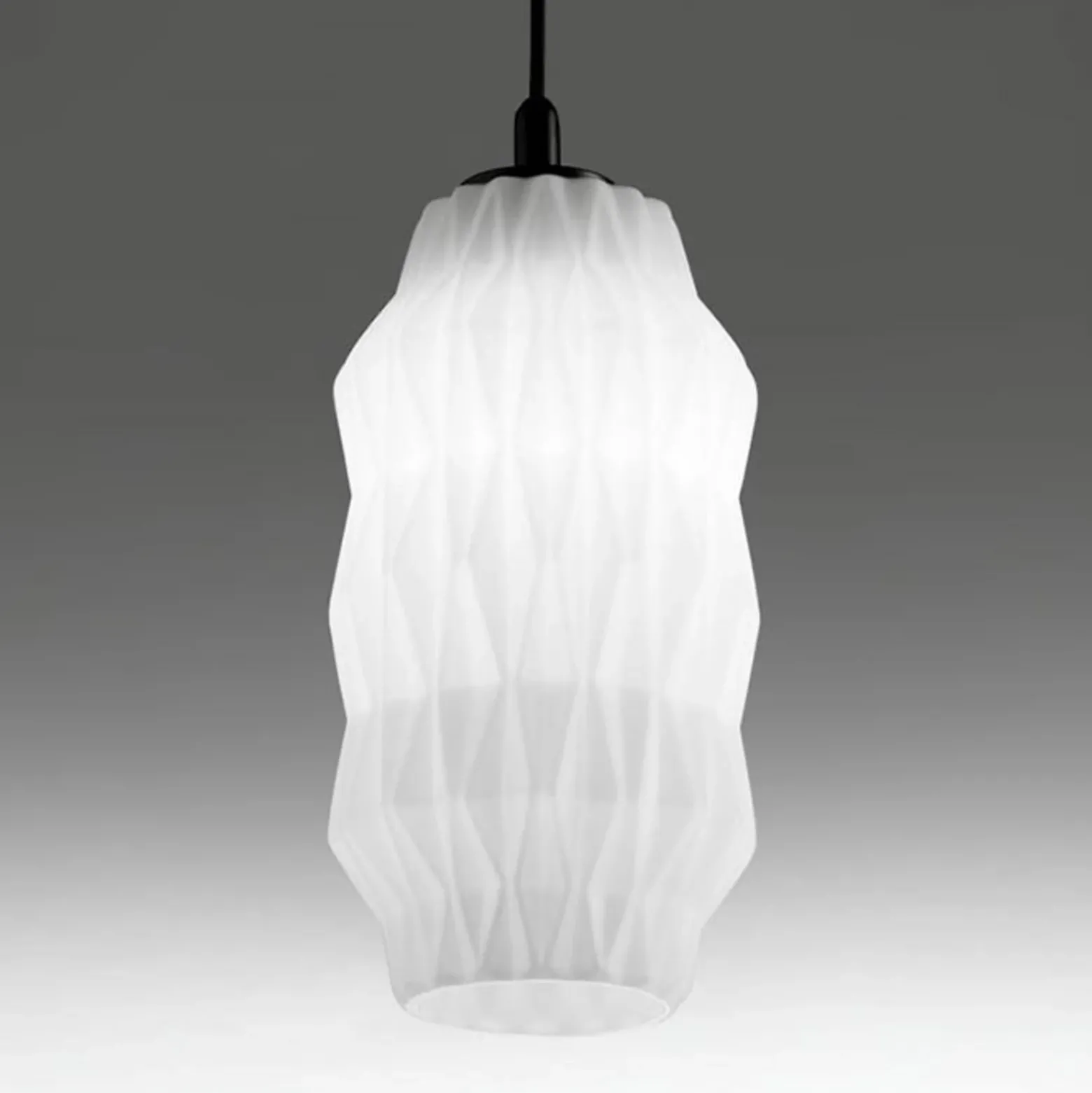 Lámpara colgante Origami de cristal, blanca