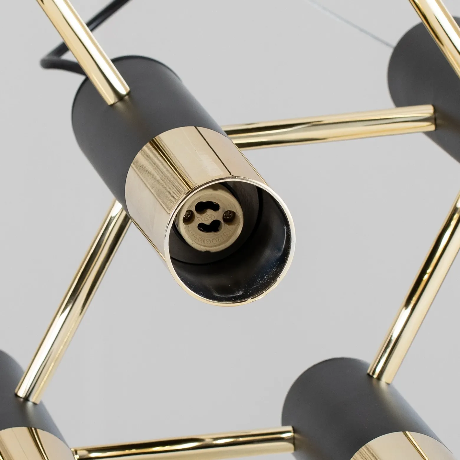 Lámpara colgante Orino, negro/dorado, metal, 7 luces, GU10
