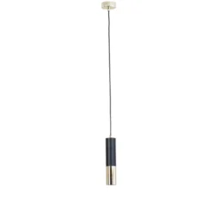 Lámpara colgante Orino, negro/dorado, metal, GU10