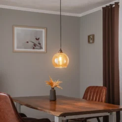 Lámpara colgante Oro 020 1 luz cristal Ø20cm