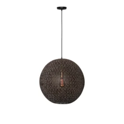 Lámpara colgante Oronero, Ø 50 cm, negro/oro, metal