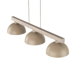 Lámpara colgante Oslo, color arena, 3 luces, 118 cm de largo, E27