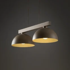 Lámpara colgante Oslo, color arena, 2 luces, 83 cm de largo, E27