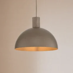 Lámpara colgante Oslo, color arena, metal, Ø 34 cm, E27