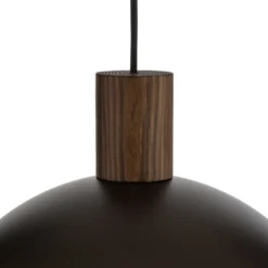 Lámpara colgante Oslo, marrón, metal, Ø 34 cm, E27