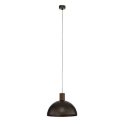 Lámpara colgante Oslo, marrón, metal, Ø 34 cm, E27