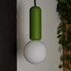Lámpara colgante OSRAM Decor Concrete Mic, verde, hormigón, G9