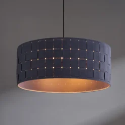 Lámpara colgante OSRAM Decor Felt Weaving, Ø 48 cm, gris, fieltro E27