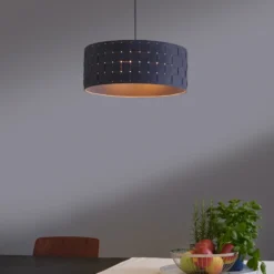 Lámpara colgante OSRAM Decor Felt Weaving, Ø 48 cm, gris, fieltro E27