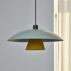 Lámpara colgante OSRAM Decor Flying Mushroom verde/amarillo, acero, E27