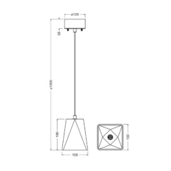 Lámpara colgante OSRAM Decor Gleam Box, terrazo, beige, E27