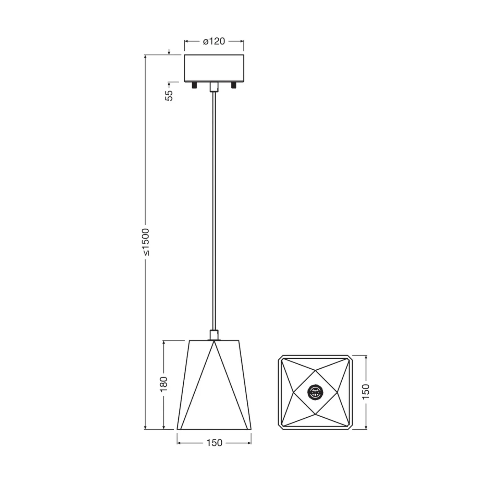 Lámpara colgante OSRAM Decor Gleam Box, terrazo, beige, E27