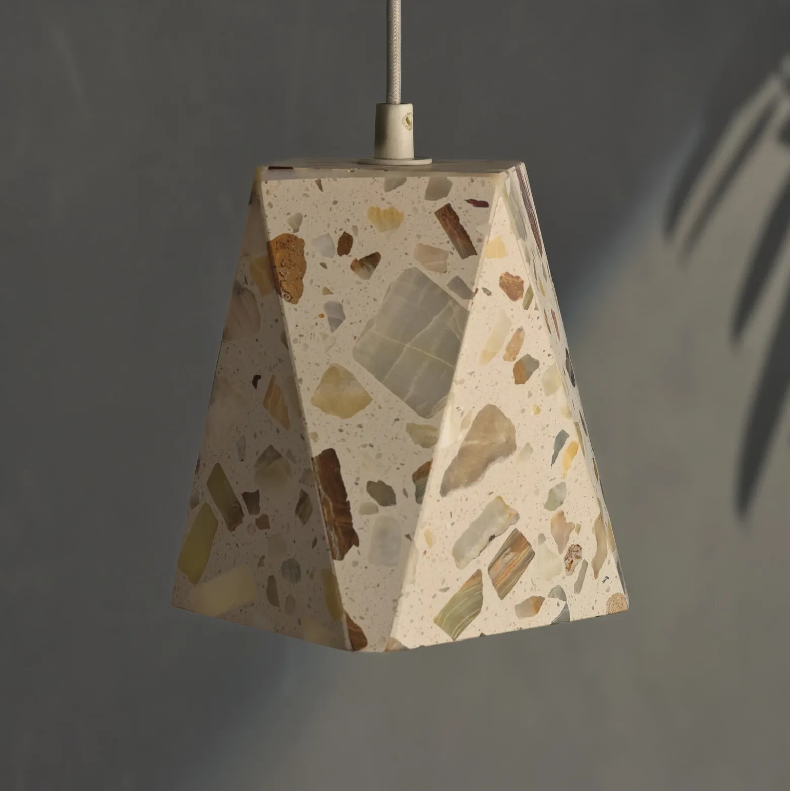 Lámpara colgante OSRAM Decor Gleam Box, terrazo, beige, E27