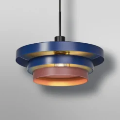 Lámpara colgante OSRAM Decor Layers, azul/rosa, acero, E27