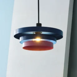 Lámpara colgante OSRAM Decor Layers, azul/rosa, acero, E27