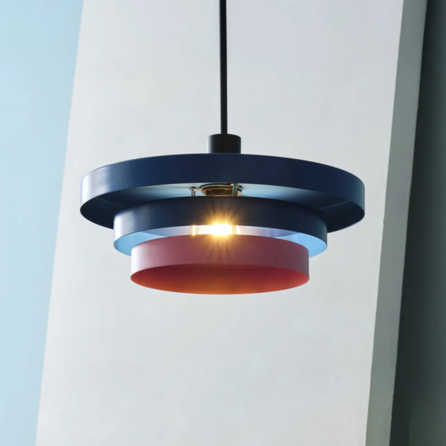 Lámpara colgante OSRAM Decor Layers, azul/rosa, acero, E27