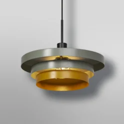 Lámpara colgante OSRAM Decor Layers, verde/amarillo, acero, E27