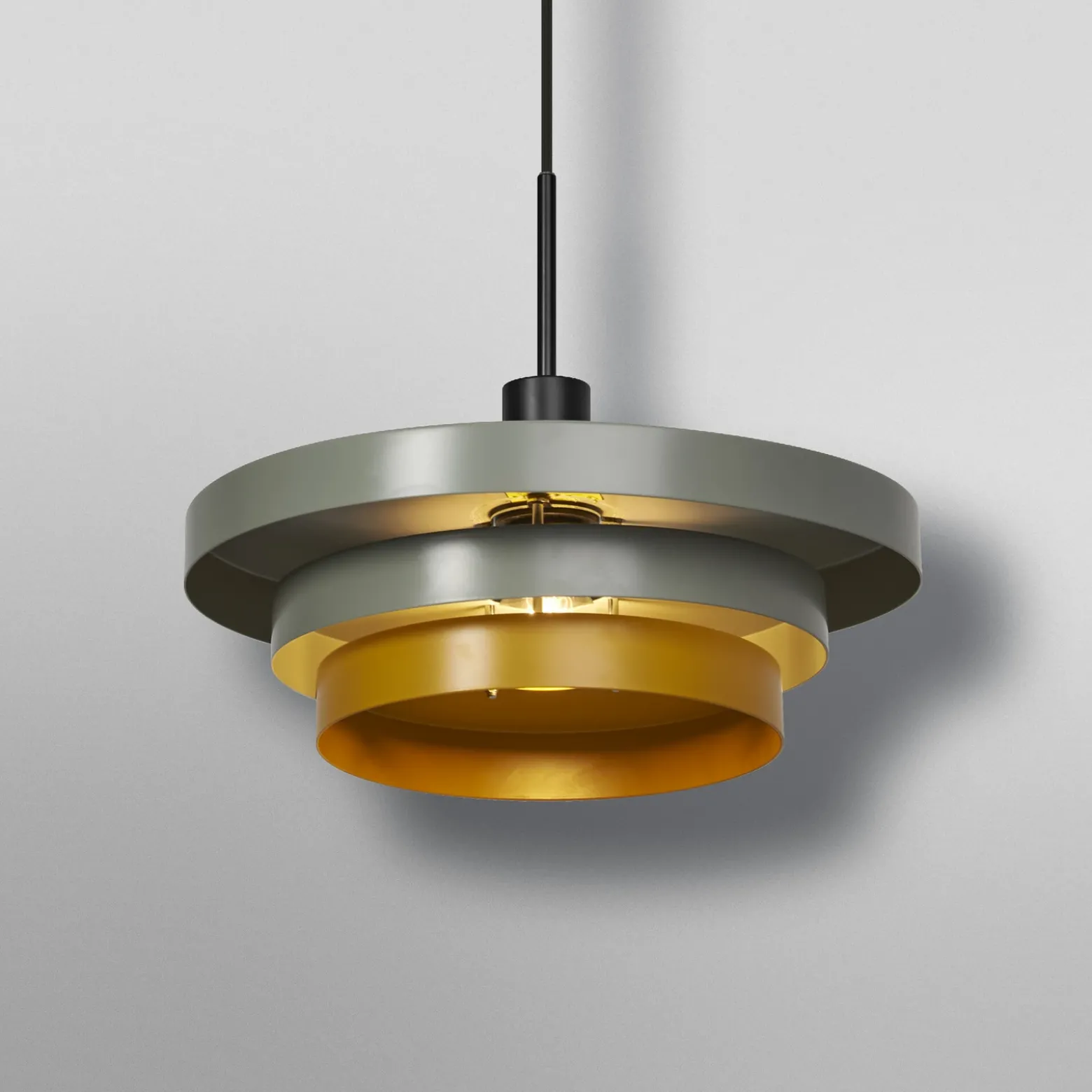 Lámpara colgante OSRAM Decor Layers, verde/amarillo, acero, E27