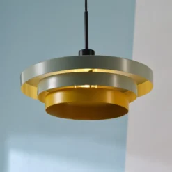 Lámpara colgante OSRAM Decor Layers, verde/amarillo, acero, E27