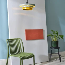 Lámpara colgante OSRAM Decor Layers, verde/amarillo, acero, E27