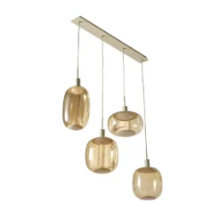 Lámpara colgante OSRAM Decor Needle Linear beige, acero, 4 luces E27
