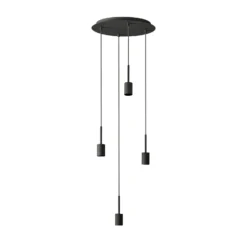 Lámpara colgante OSRAM Decor Needle Plate, gris, acero, 4 luces, E27