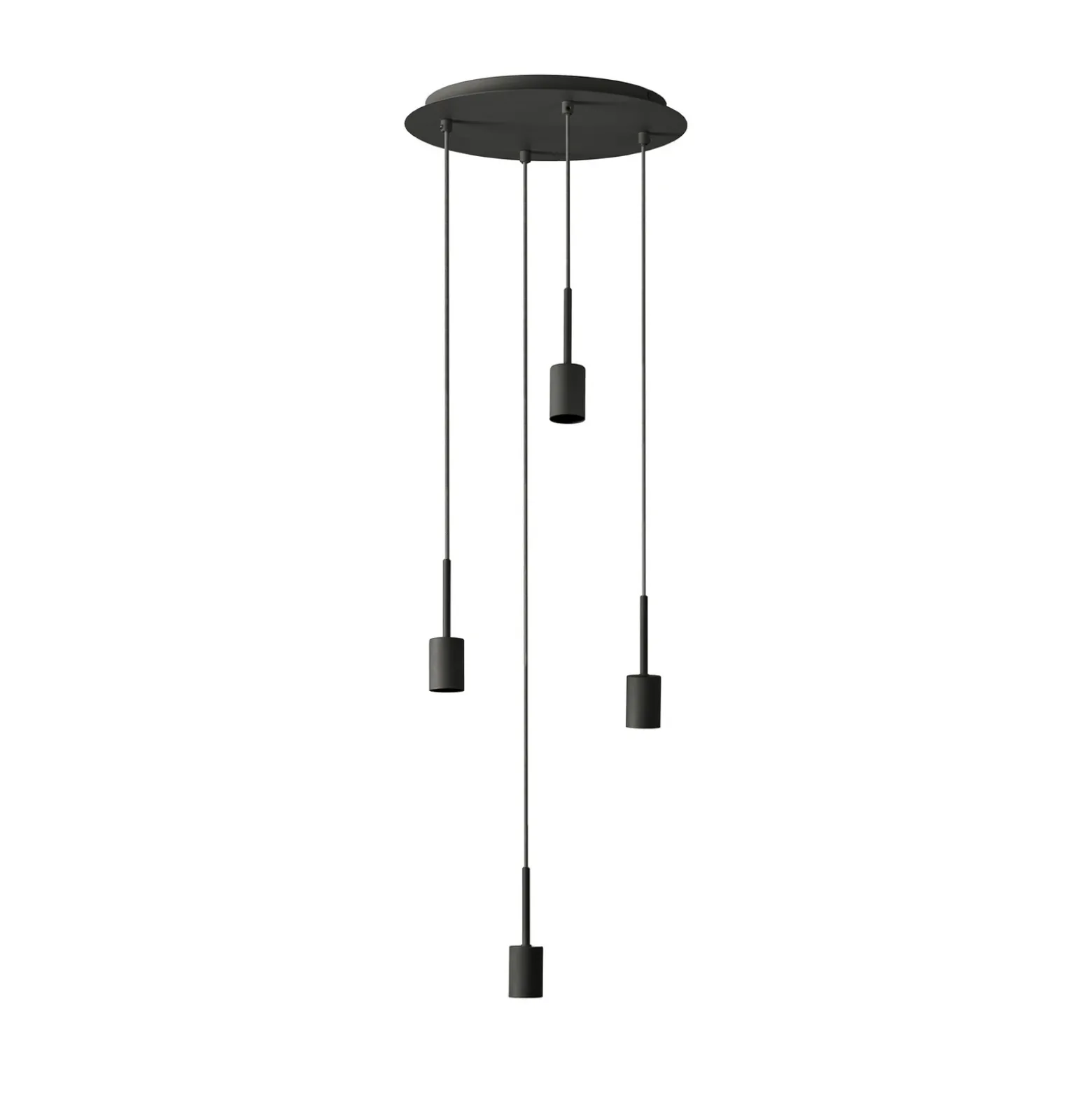Lámpara colgante OSRAM Decor Needle Plate, gris, acero, 4 luces, E27