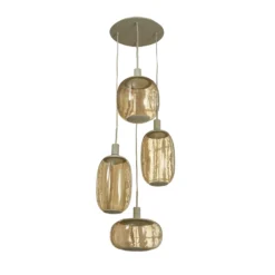 Lámpara colgante OSRAM Decor Needle Plate beige, acero, 4 luces, E27