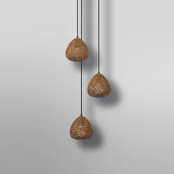 Lámpara colgante OSRAM Decor Paper Drop, 3 luces redondas, beige, E27
