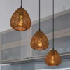 Lámpara colgante OSRAM Decor Paper Drop, 3 luces largas, beige, E27