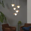 Lámpara colgante OSRAM Decor Pearl, 5 luces, beige, fieltro, G9