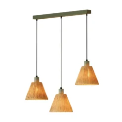 Lámpara colgante OSRAM Decor Raffia, 3 luces, rafia, natural