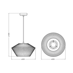 Lámpara colgante OSRAM Decor Stripes Ø 30,5 cm, gris, textil, E27