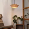 Lámpara colgante OSRAM Decor Stripes Ø 40,5 cm, beige, textil, E27