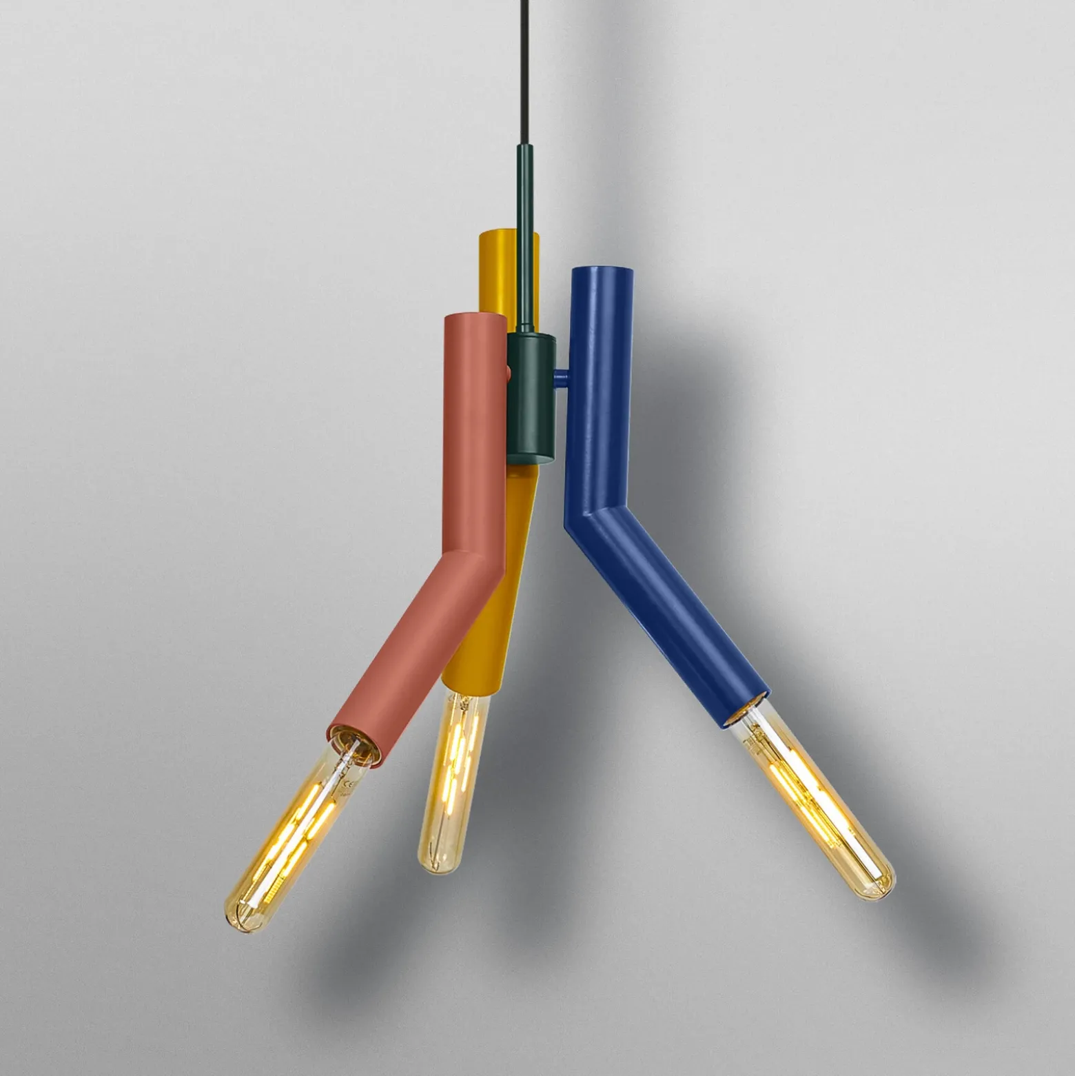 Lámpara colgante OSRAM Decor Straw, 3 luces, acero, multicolor, E27