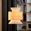 Lámpara colgante OSRAM Decor Wrap Cone, beige, rafia, lino, E27