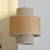Lámpara colgante OSRAM Decor Wrap Cylinder, beige, rafia, lino