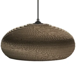 Lámpara colgante OSRAM DROP, marrón, Ø 40 cm, cartón ondulado, E27