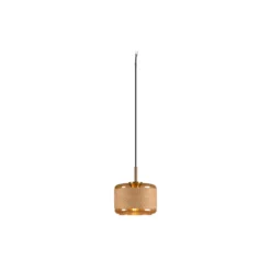 Lámpara colgante Pantilo Rope 19, marrón/ámbar/dorado, cristal, Ø 19 cm