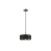 Lámpara colgante Pantilo Rope 27, negro/gris/plata, cristal, Ø 27 cm
