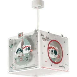 Lámpara colgante para habitación infantil PIRATES de Dalber, blanco/gris