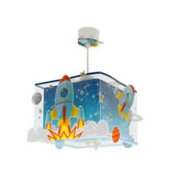 Lámpara colgante para habitación infantil ROCKET de Dalber, azul/amarillo