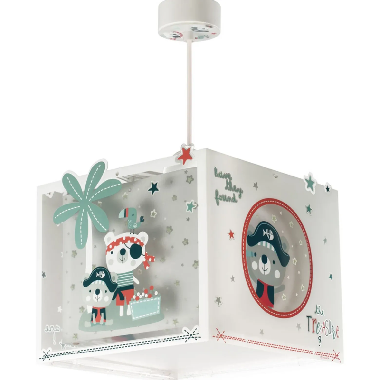 Lámpara colgante para habitación infantil PIRATES de Dalber, blanco/gris