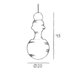 Lámpara colgante Paris 1920, altura 43 cm, cristal, blanco