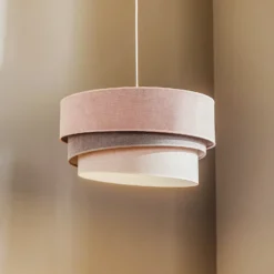 Lámpara colgante Pastell Trio rosa/gris/gris claro