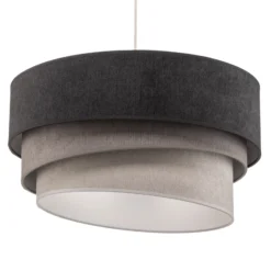 Lámpara colgante Pastell Trio gris oscuro/gris/gris claro