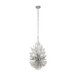 Lámpara colgante Peacock, cromo/claro, cristal, Ø 37 cm, G9