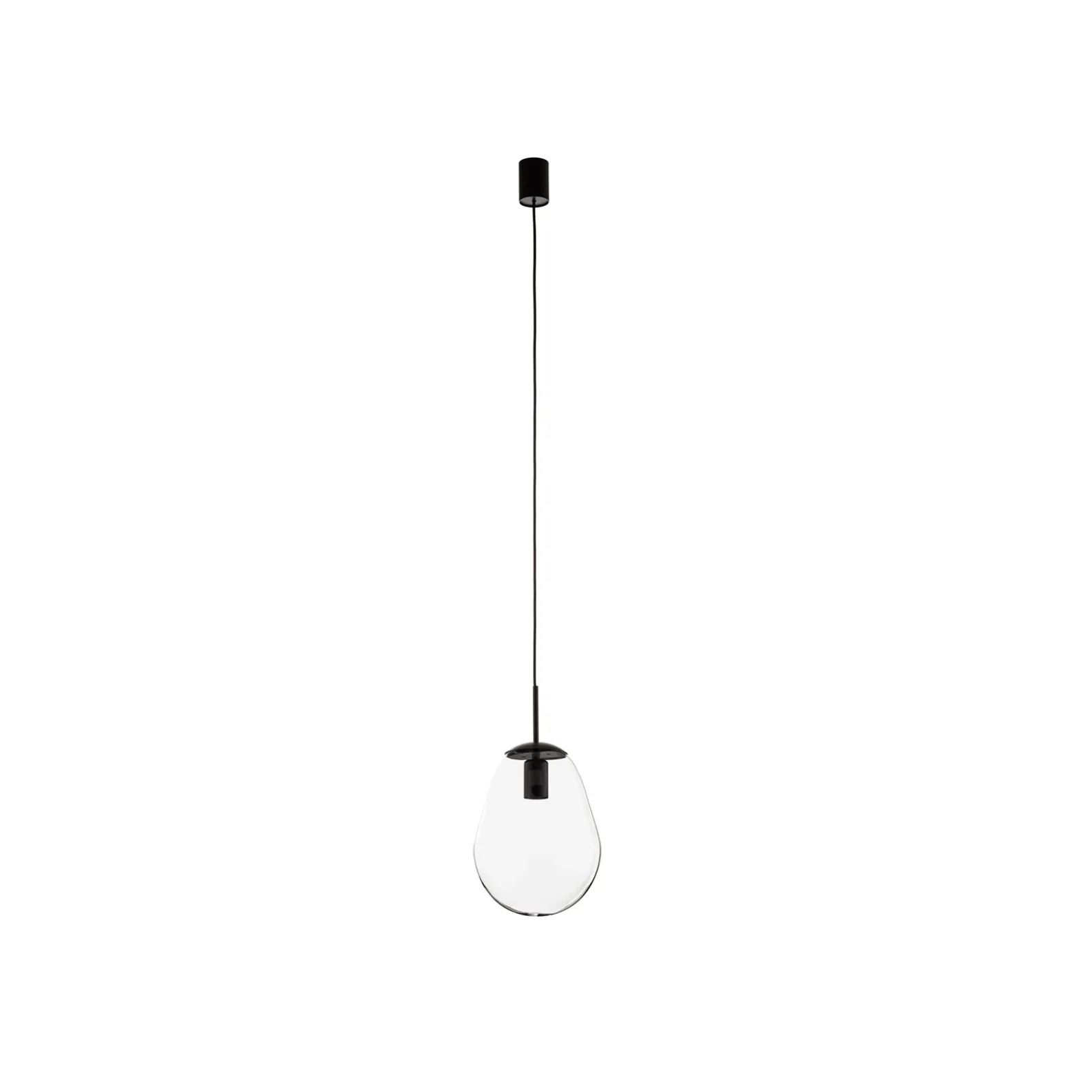 Lámpara colgante Pear S con pantalla de cristal, negro