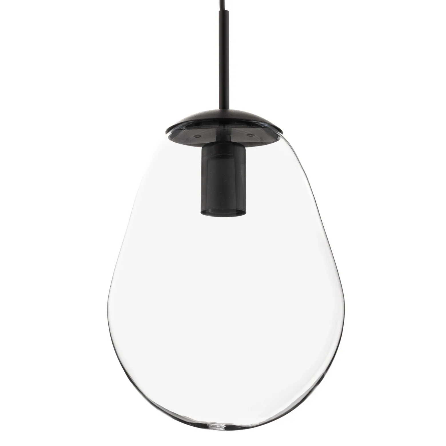 Lámpara colgante Pear S con pantalla de cristal, negro